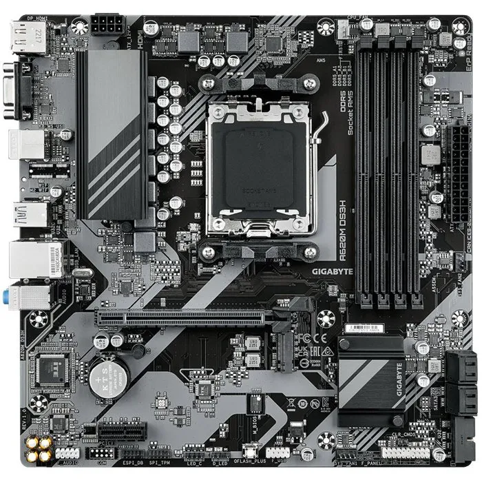 GIGABYTE A620M DS3H - Carte mère Micro-ATX - Chipset AMD A620 - Compatible RAM DDR5 et PCI Express 4.0