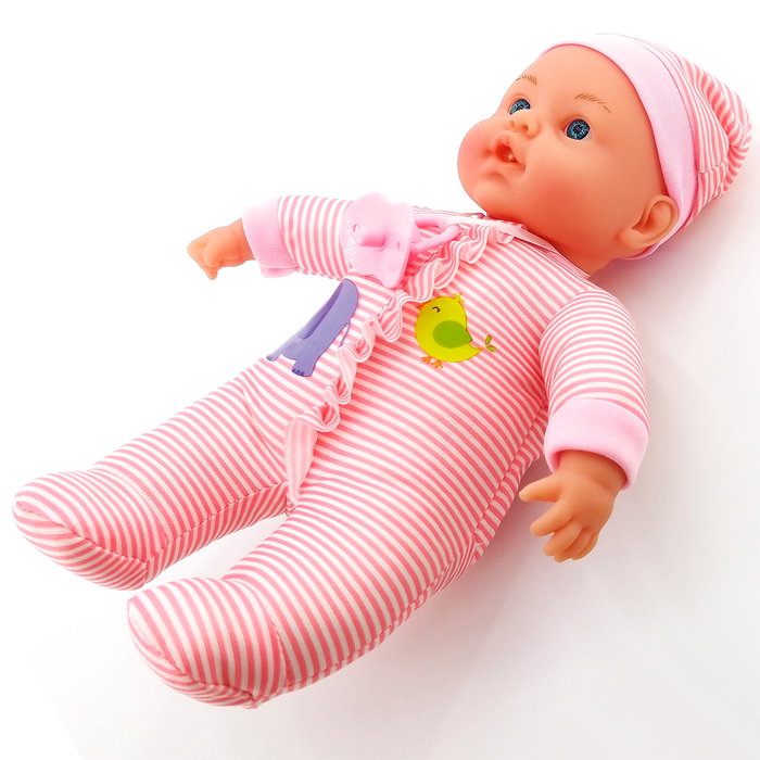 TACHAN Poupon Bébé Doux et Interactif 31 cm avec 4 Fonctions (Chuchotement, Sommeil, Rires, Pleurs) - Multilingue (FR/EN/DE/IT/PT/ES) - Réf. T00990 - Dès 2 ans