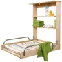 Roba - Table à langer murale rabattable avec matelas Dschungelbaby - 2 étagères intégrées - Bois naturel - 59 x 72 cm - Sécurisée pour bébé