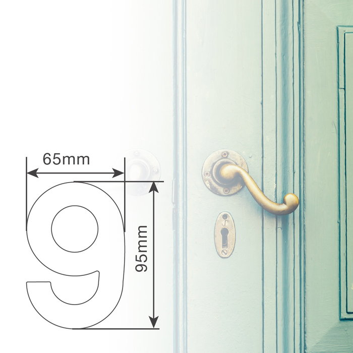 GSC Evolution Numéro de porte 9 en acier inoxydable avec adhésif