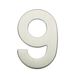 GSC Evolution Numéro de porte 9 en acier inoxydable avec adhésif