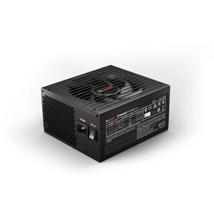 Be quiet! BN336 Straight Power 12 Platinum - Alimentation PC modulaire 750W 80 PLUS Platinum, certifiée ATX 3.1 et PCIe 5.1 avec connecteur 12VHPWR et ventilateur Silent Wings