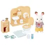 Sylvanian Families 5015 Set Frère Lapin Chocolat avec Toilettes et 16 Accessoires - Figurine et Mobilier de Village - Jouet Mixte dès 3 Ans