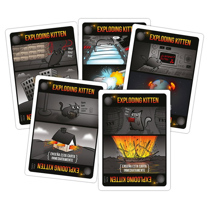 Asmodee Exploding Kittens Party Pack Version Espagnole Jeu de Cartes pour Fêtes jusqu'à 10 Joueurs avec Nouvelles Mécaniques