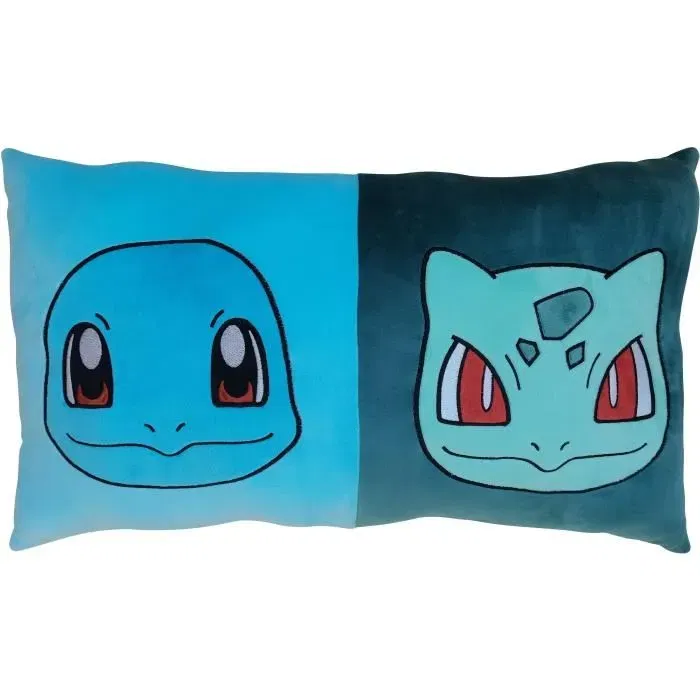 Pokémon - Coussin décoratif double face carré 40x60 cm - Microfibre - Thème Pikachu et Starter Pokémon - Coussin décoratif double face carré 40x60 cm - Microfibre - Thème Pikachu et Starter