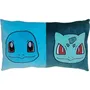 Pokémon - Coussin décoratif double face carré 40x60 cm - Microfibre - Thème Pikachu et Starter