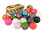 Innspiro Set de 100 perles en bois de 25 mm et fil de coton de 5 m