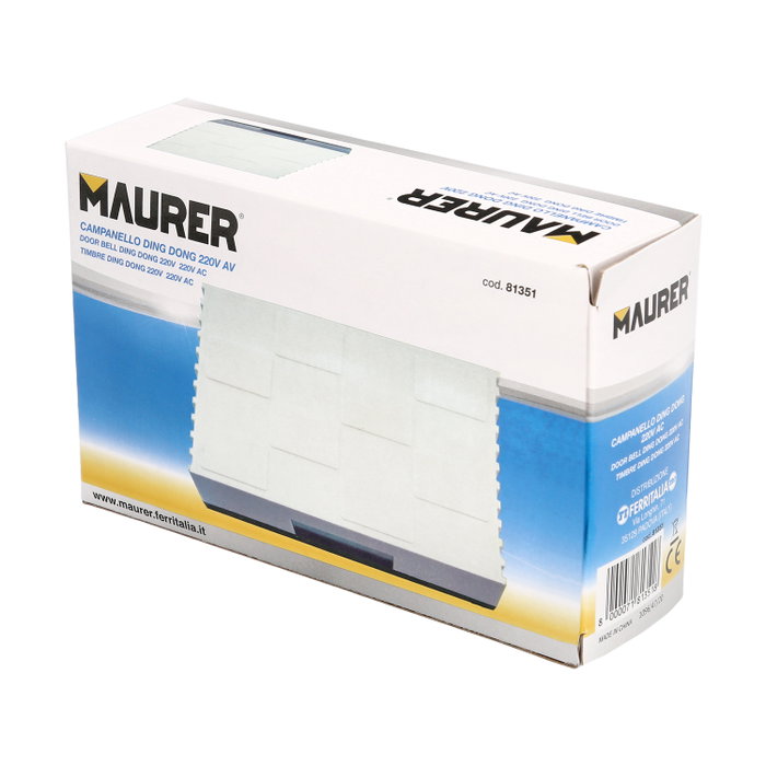 MAURER Timbre de porte Ding Dong blanc 230V