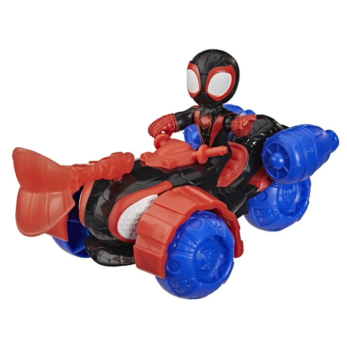 Hasbro - Véhicule Techno-Quad et Figurine Miles "Spin" Morales 7.5 cm - Marvel Spidey et ses Amis Extraordinaires - Jouet Super-Héros dès 3 ans