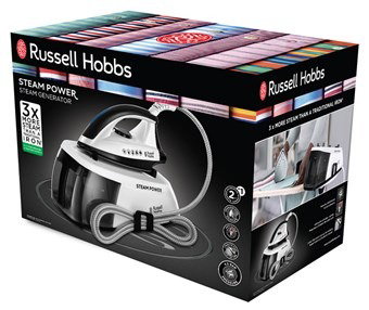 Russell Hobbs 24420-56 Centre de Repassage Steam Power, Noir - Puissant Jet de Vapeur pour Tous les Tissus