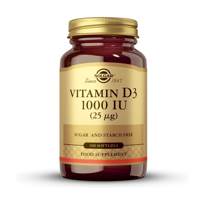 Solgar Vitamine D3 1000 UI 25 µg - 100 capsules molles