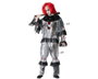 Masquerade Déguisement de Clown Macabre Gris avec Détails Rouges pour Homme Adulte - Taille XL