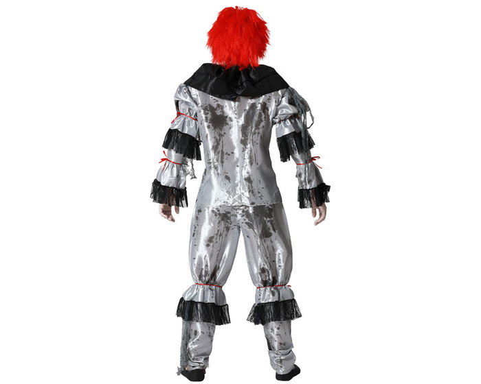 Masquerade Déguisement de Clown Macabre Gris avec Détails Rouges pour Homme Adulte - Taille XL