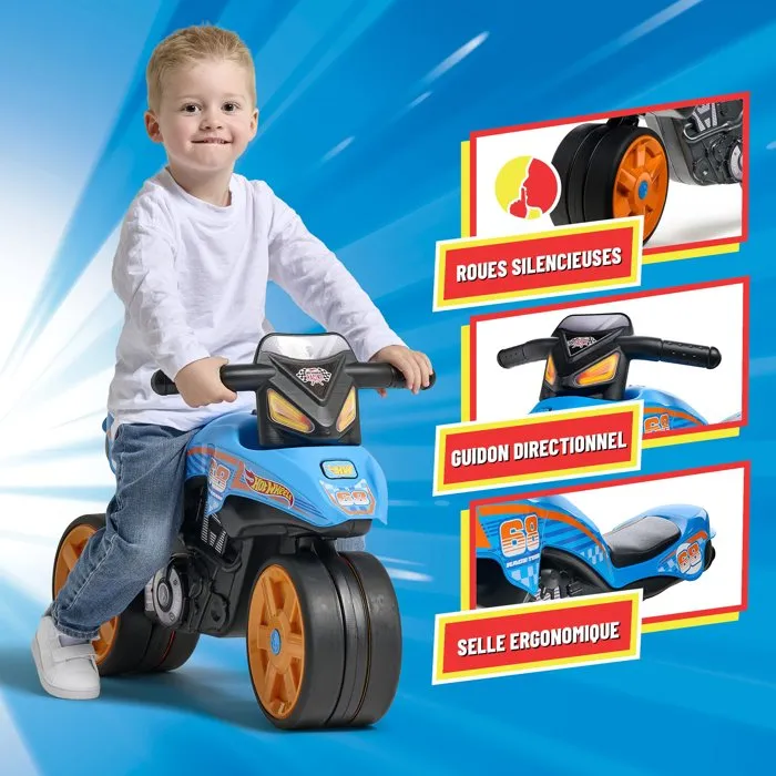 Falk Draisienne Moto Hot Wheels Bleu