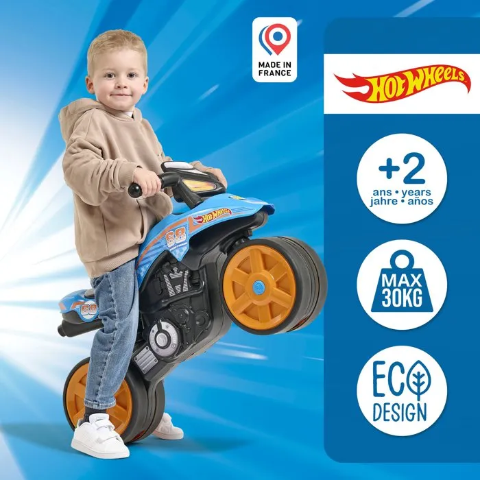 Falk Draisienne Moto Hot Wheels Bleu