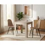 Table à Manger OSLO Carrée Beige 80x80 cm 4 Personnes avec Tiroir