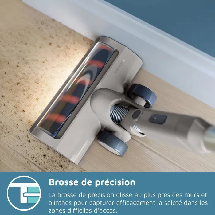 Philips XC2011/01 Aspirateur Balai Sans Fil - Batterie Lithium-ion 21.6V, 40 min Autonomie, Brosse à LED, Technologie PowerCyclone 7, Filtration 3 Étapes, Bleu