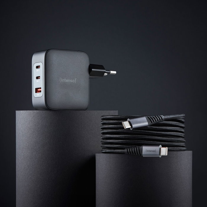 Intenso Kit Chargeur GaN W100ACC avec Câble USB-C