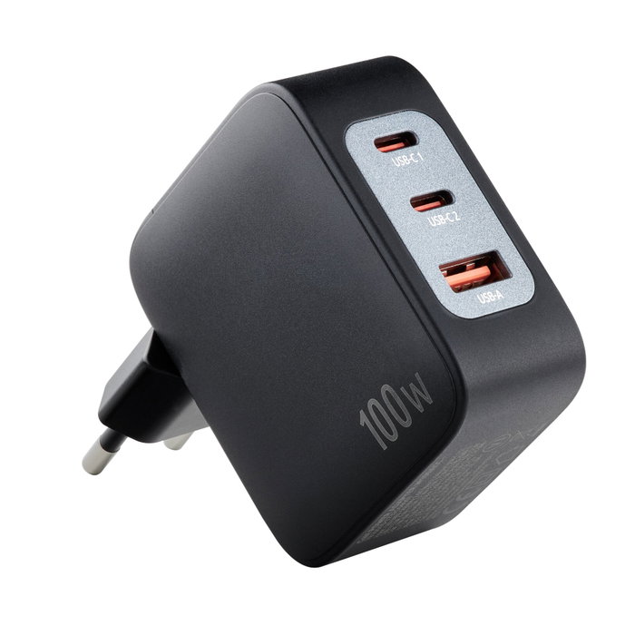 Intenso Kit Chargeur GaN W100ACC avec Câble USB-C