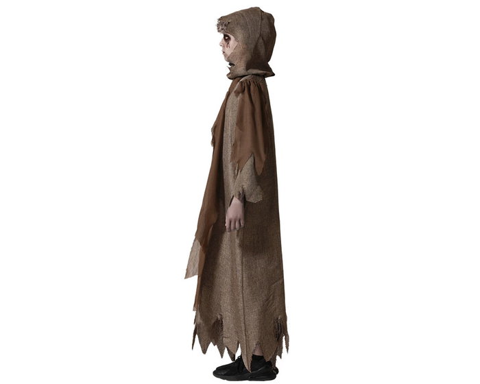 atosa Déguisement Enfant Mage Oscur avec Tunique et Capuche, Marron, 10-12 ans (Taille 10-12 ans) lifesize
