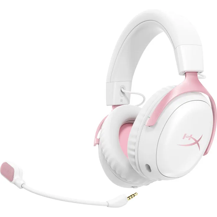 HyperX Cloud III S Wireless blanc & rose, sans fil pour PC, Mac, PS5, mobiles et Switch