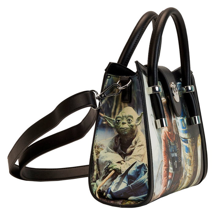 Loungefly - Sacoche Star Wars The Empire Strikes Back Final Frames en cuir végan - Dimensions 28.7 x 23.7 x 8.7 cm, bandoulière réglable, détails imprimés Loungefly - Sacoche Star Wars The Empire Strikes Back Final Frames en cuir végan - Dimensions 28.7 x 23.7 x 8.7 cm, bandoulière réglable, détails imprimés