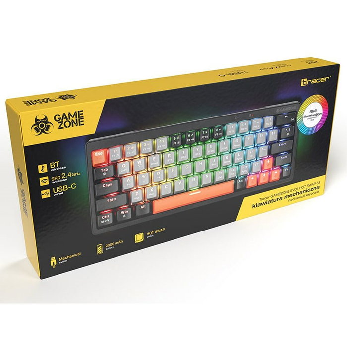 Tracer TRAKLA47297 Clavier mécanique Blanc Multicouleur QWERTY