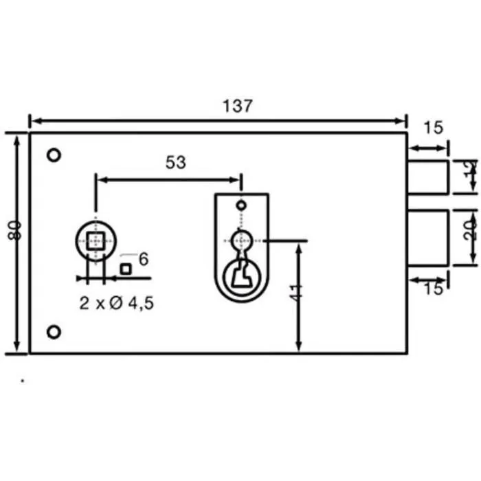 Yale Serrure en applique horizontale à fouillot YAH37D, blanc, niveau de sécurité 2, pour grilles et portails extérieurs, 2 clés fournies