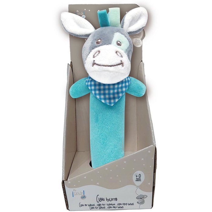 TACHAN Claki Doudou Peluche en Forme de Burrito avec Son - Collection Baby Rabbit - Couleurs Douces - Langues Anglais, Français, Allemand, Italien, Portugais, Espagnol