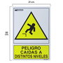 WOLFPACK LINEA PROFESIONAL Panneau Peligro Caidas a Distintos Niveles 21x30 cm