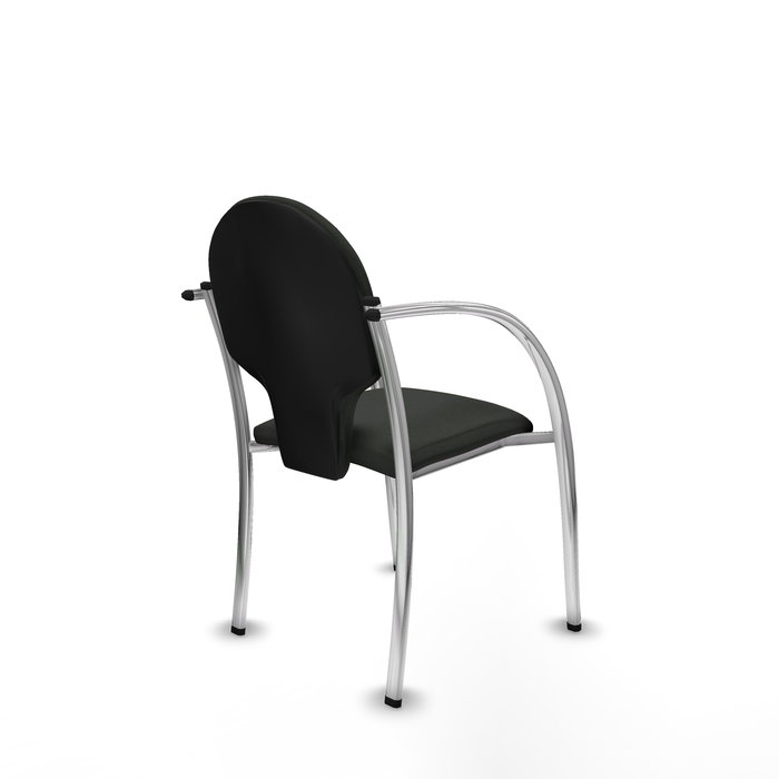 Silla Hellín tapizada con Tela color Negro. Brazos fijos Silla Hellín tapizada con Tela color Negro. Brazos fijos