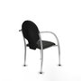 Silla Hellín tapizada con Tela color Negro. Brazos fijos