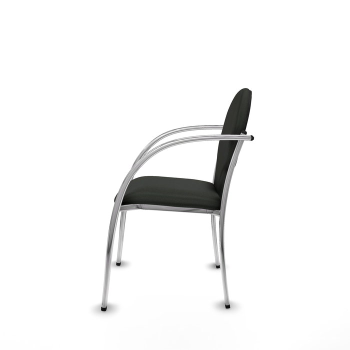 Silla Hellín tapizada con Tela color Negro. Brazos fijos Silla Hellín tapizada con Tela color Negro. Brazos fijos