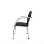 Silla Hellín tapizada con Tela color Negro. Brazos fijos