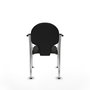 Silla Hellín tapizada con Tela color Negro. Brazos fijos