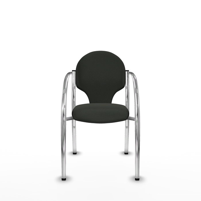 Silla Hellín tapizada con Tela color Negro. Brazos fijos Silla Hellín tapizada con Tela color Negro. Brazos fijos