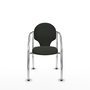Silla Hellín tapizada con Tela color Negro. Brazos fijos