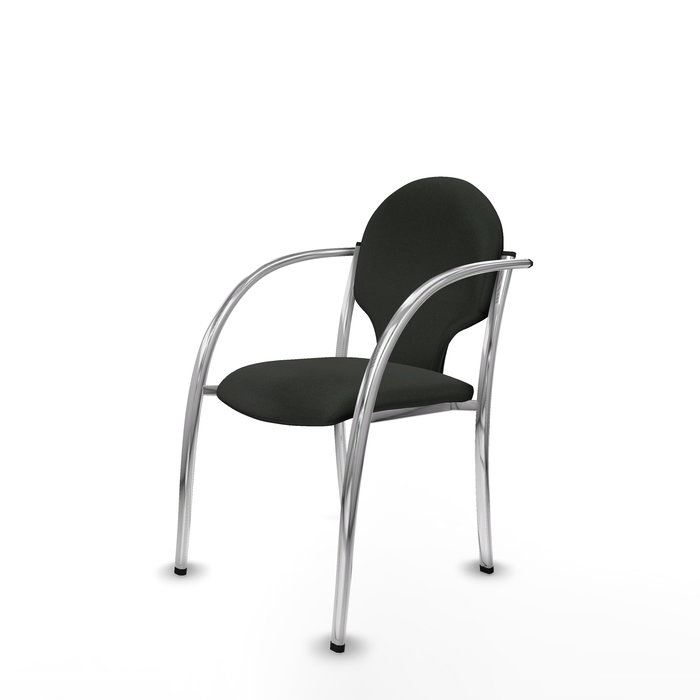 Silla Hellín tapizada con Tela color Negro. Brazos fijos Silla Hellín tapizada con Tela color Negro. Brazos fijos