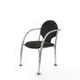 Silla Hellín tapizada con Tela color Negro. Brazos fijos