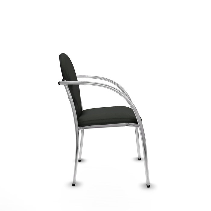 Silla Hellín tapizada con Tela color Negro. Brazos fijos Silla Hellín tapizada con Tela color Negro. Brazos fijos