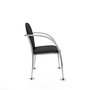 Silla Hellín tapizada con Tela color Negro. Brazos fijos