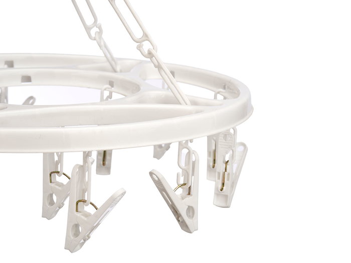 Arte Regal Séchoir à linge rond suspendu plastique blanc/gris 30x4x30 cm (Set de 24)