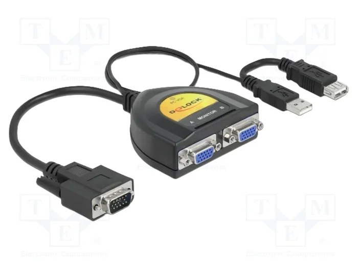 DELOCK Multiprise VGA D-Sub 15pin, Noir DELOCK Multiprise VGA D-Sub 15pin, Noir
