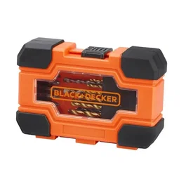BLACK+DECKER Coffret de perçage et vissage A7235-XJ - 27 accessoires incluant forets bois, béton, HSS-TiN et embouts de vissage