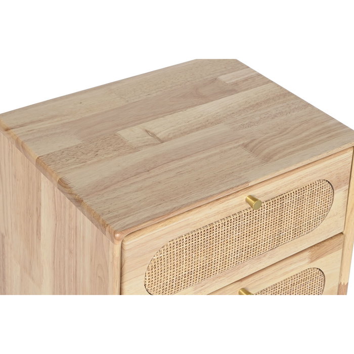 DKD Home Decor Caisson à Tiroirs Naturel Métal Bois d'hévéa