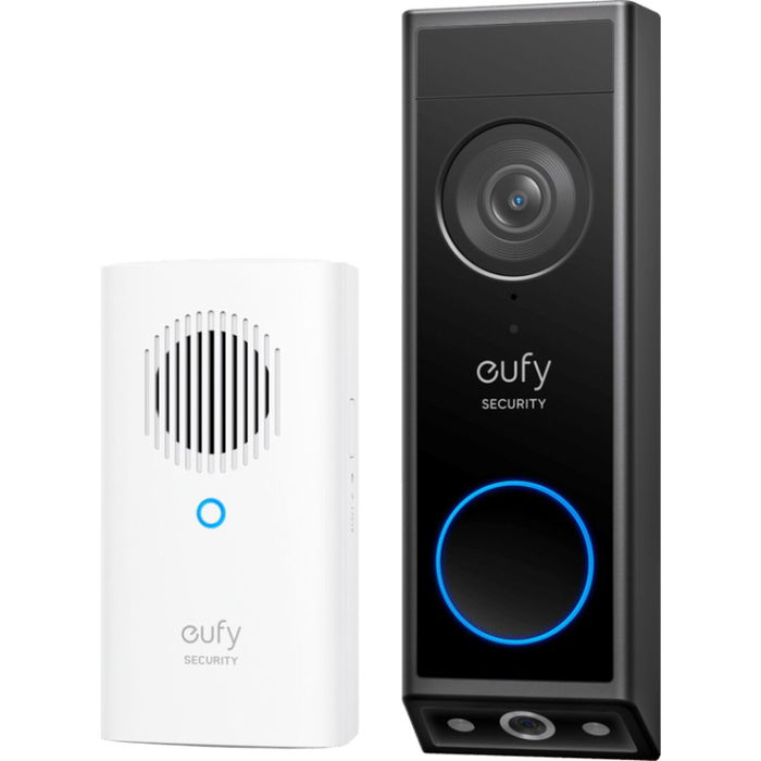 EUFY Sonnette Vidéo Intelligente E340 (E8214311) - Caméra IP Sans Fil Extérieure, Montage Mur Noir, 160°, Vision Nocturne, WiFi, Batterie/Secteur EUFY Sonnette Vidéo Intelligente E340 (E8214311) - Caméra IP Sans Fil Extérieure, Montage Mur Noir, 160°, Vision Nocturne, WiFi, Batterie/Secteur