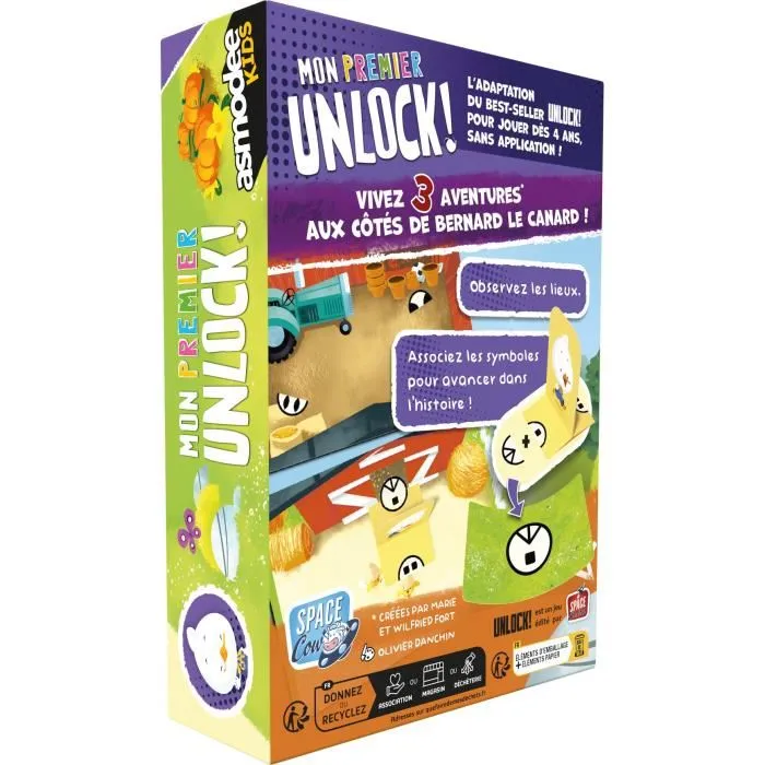 Asmodee Mon Premier Unlock! : Histoires de Canard - Jeu d'enquête et d'observation pour enfants dès 4 ans, Langue Française