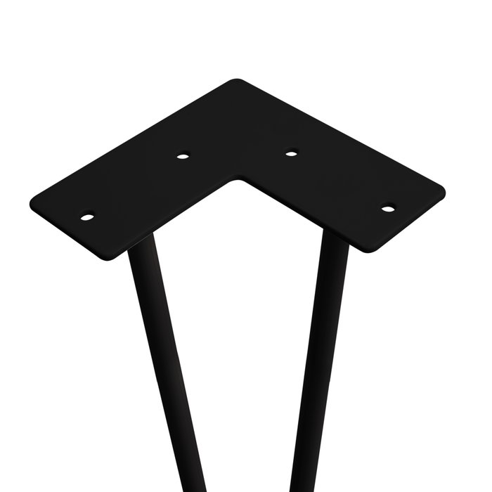 Emuca Lot de 4 pieds Hairpin de 2 s par fils table, hauteur 400mm, Acier, Peint en noir