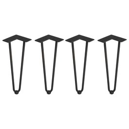 Emuca Lot de 4 pieds Hairpin de 2 s par fils table, hauteur 400mm, Acier, Peint en noir