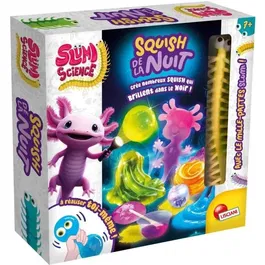 Lisciani Kit d'expériences scientifiques phosphorescentes SLUMI Science Squishy de la Nuit, pour enfants à partir de 6 ans, fabrication d'un jouet squishy brillant dans le noir